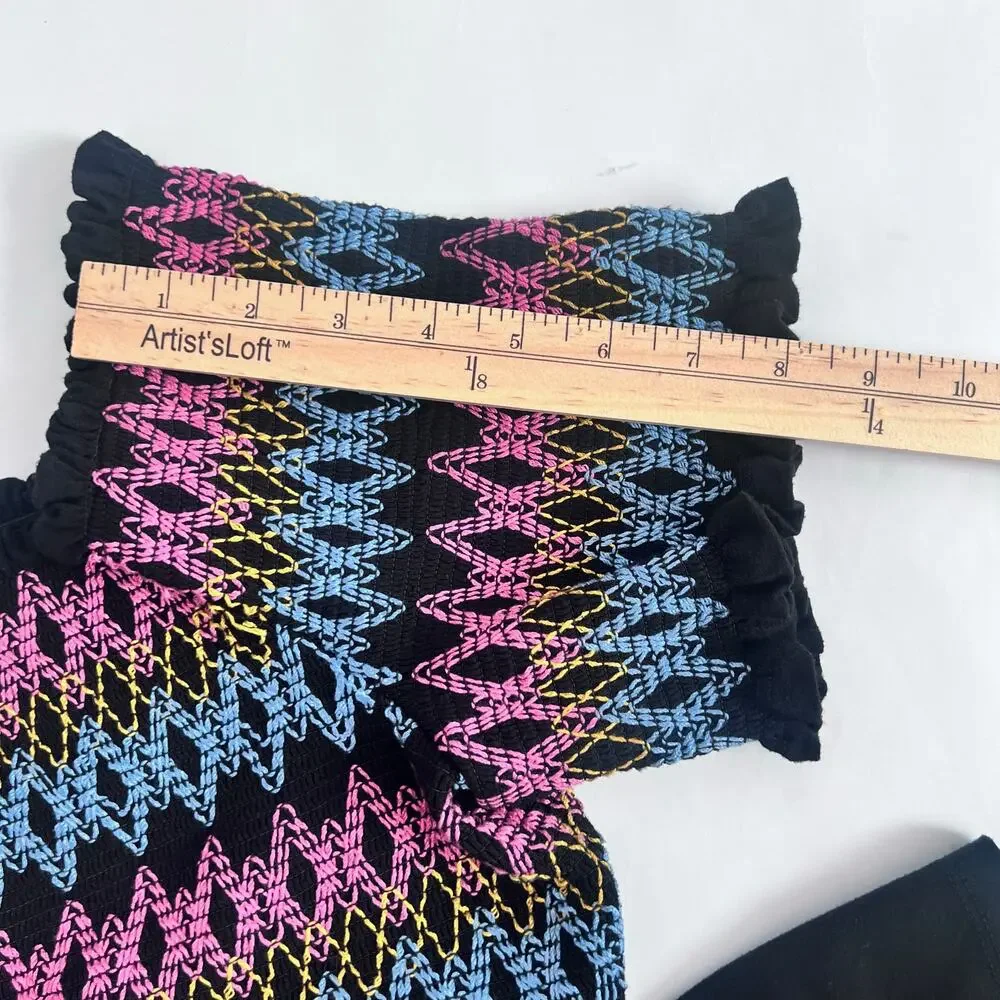 TORRID BLACK EMBROIDERED JESERY OFF SHOULDER SKATER DRESS BLACK SIZE 2 - Picture 12 of 12